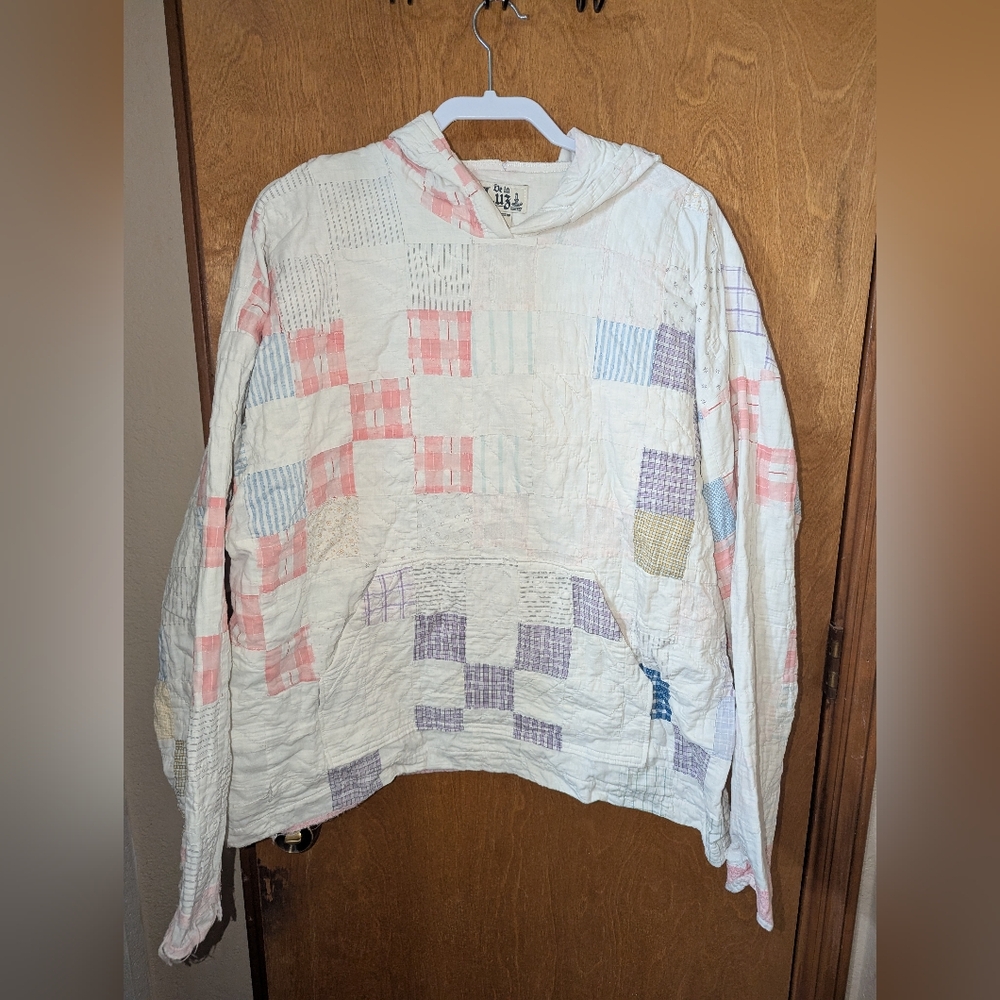 Vintage handmade quilt hoodie